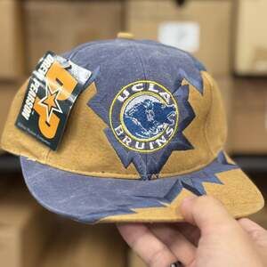 Vintage 90s Drew Pearson UCLA Bruins Strapback Hat Jagged Sharktooth NCAA NWT